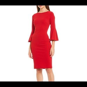 Women’s Calvin Klein Red Bell Sleeve Dress Size 6